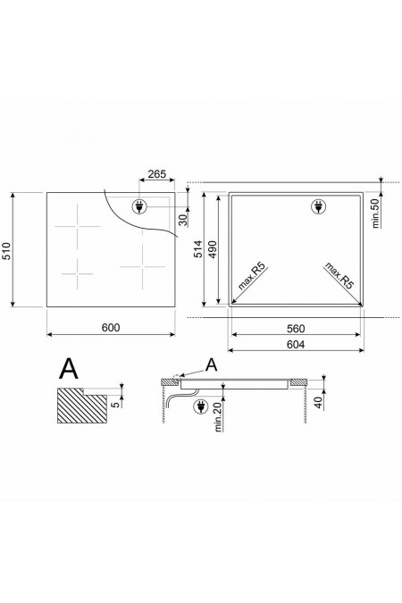 Электрическая варочная панель Smeg SE464TD (черный) 2