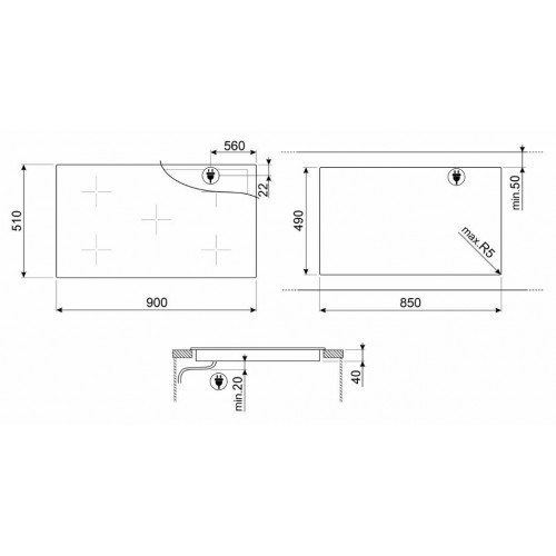 Электрическая варочная панель Smeg SE495ETD (черный) 3
