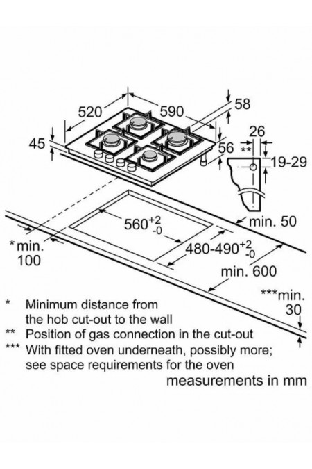 Газовая варочная панель Bosch PPP6A6I40R (черный) 1