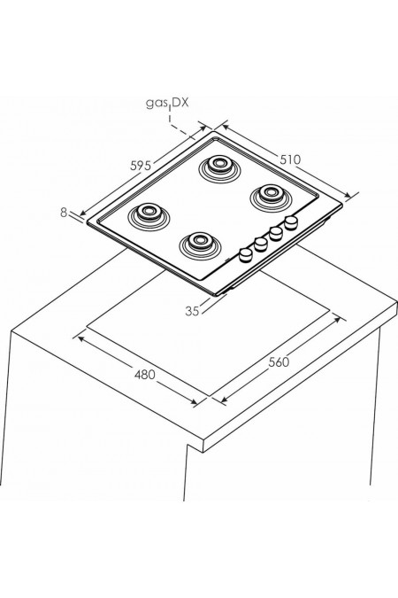 Газовая варочная панель Candy CHG6BF4WPXW (белый) 1