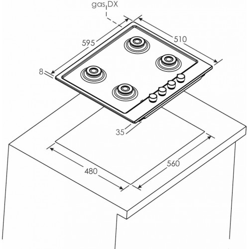 Газовая варочная панель Candy CHG6BF4WPXW (белый) 2