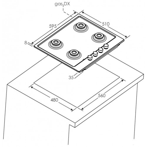 Газовая варочная панель Candy CHW6D4WX (серебристый) 3