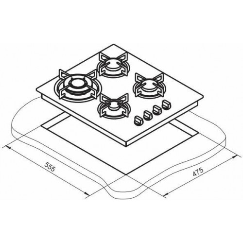Газовая варочная панель DARINA 1T18 BGM341 11 At (антрацит) 1