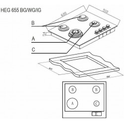 Газовая варочная панель Evelux HEG 655 BG (черный)