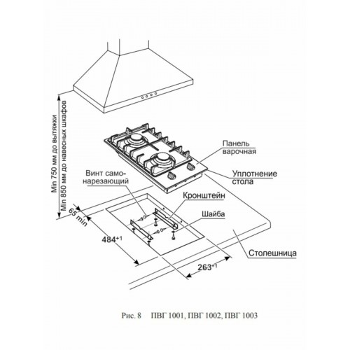 Газовая варочная панель GEFEST ПВГ 1003 (белый) 2