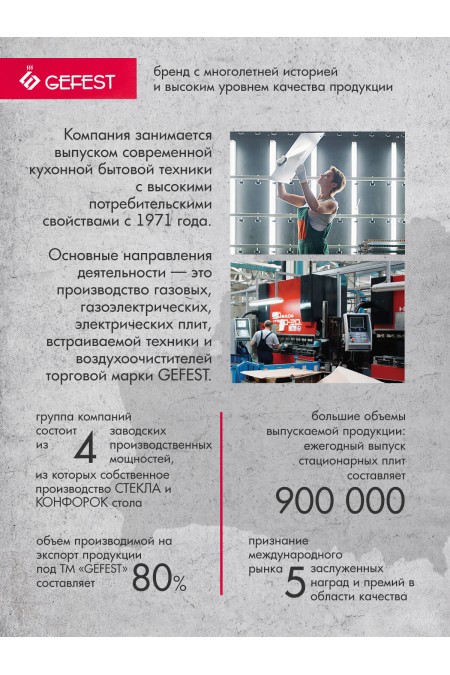 Газовая варочная панель GEFEST ПВГ 1100 М5 (серебристый) 7