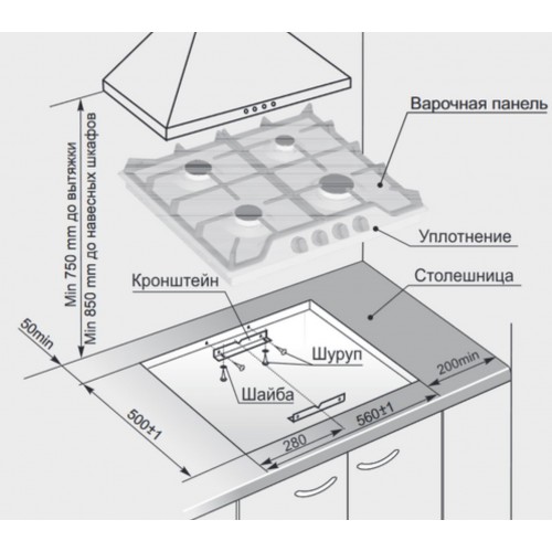 Газовая варочная панель GEFEST ПВГ 1212 К82 (белый) 2