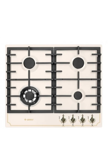Газовая варочная панель GEFEST ПВГ 1214-01 К55 (кремовый с рисунком ретро) 
