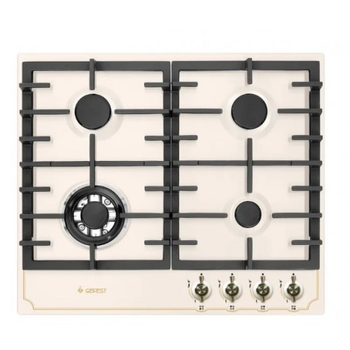 Газовая варочная панель GEFEST ПВГ 1214-01 К55 (кремовый с рисунком ретро) 