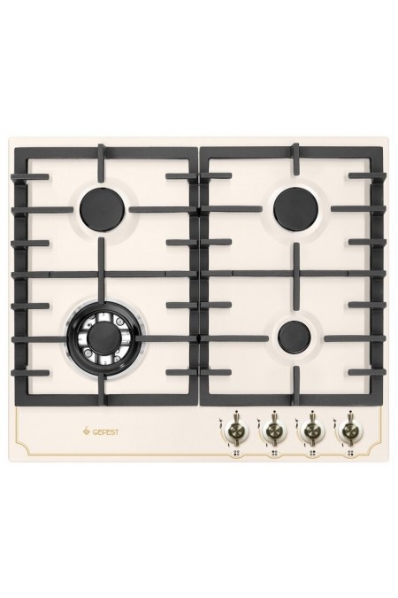 Газовая варочная панель GEFEST ПВГ 1214-01 К55 (кремовый с рисунком ретро) 1