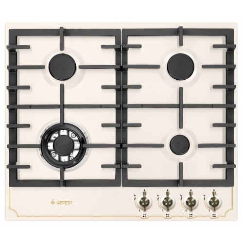 Газовая варочная панель GEFEST ПВГ 1214-01 К55 (кремовый с рисунком ретро) 1