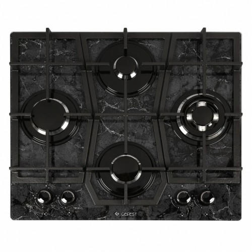 Газовая варочная панель GEFEST ПВГ 2231-10 K53 (черный/рисунок мрамор) 
