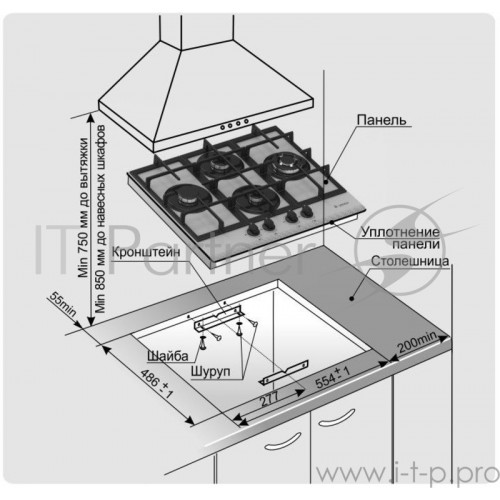 Газовая варочная панель GEFEST ПВГ 2232-01 К56 (серый) 5