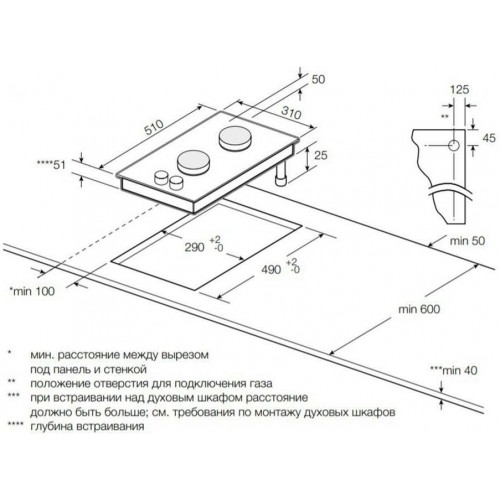 Газовая варочная панель Graude GS 30.1 SM (черный) 1