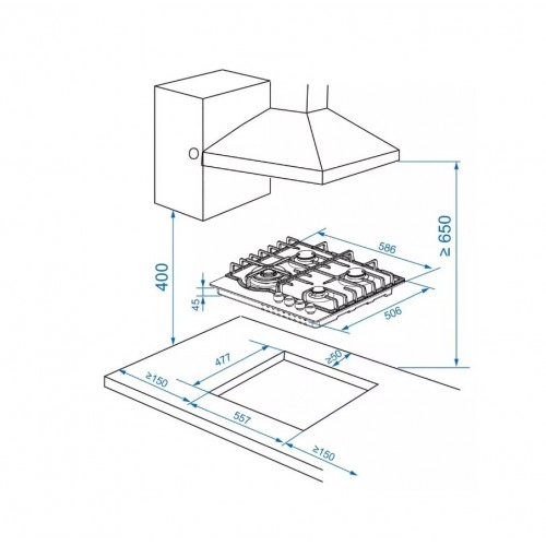 Газовая варочная панель Haier HHX-M64ROVX (нержавеющая сталь) 4