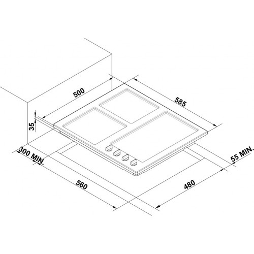 Газовая варочная панель Korting HG 665 CTX (серебристый) 6