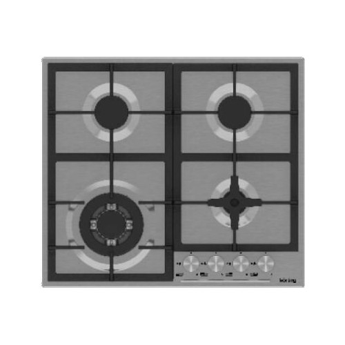 Газовая варочная панель Korting HG 665 CTX (серебристый) 8