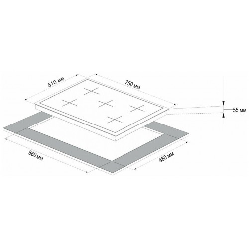 Газовая варочная панель Korting HG 797 CTX (серебристый) 6