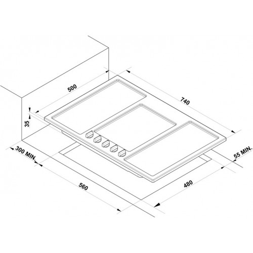 Газовая варочная панель Korting HG 797 CTX (серебристый) 7