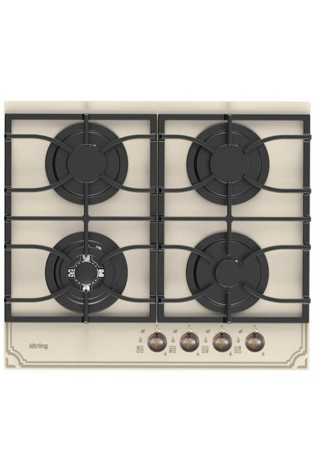 Газовая варочная панель Korting HGG 6911 CTRB (бежевый) 