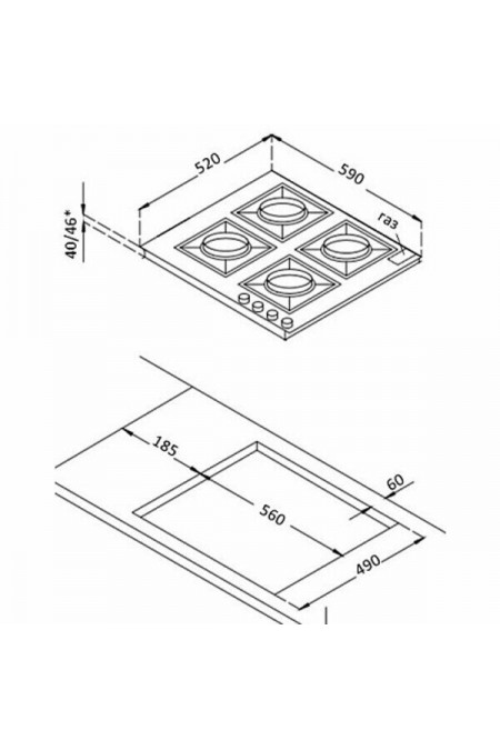 Газовая варочная панель Korting HGG 6911 CTRW (белый) 1
