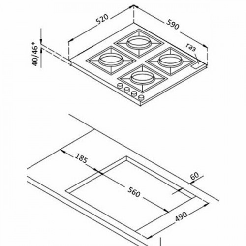 Газовая варочная панель Korting HGG 6911 CTRW (белый) 1
