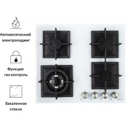 Газовая варочная панель Krona CALORE 60 WH (белый)