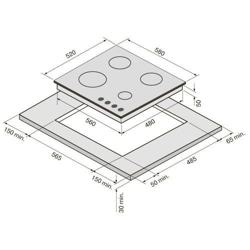 Газовая варочная панель Krona Nebel 60 WH W (белый) 3