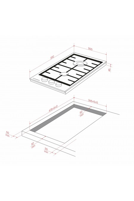 Газовая варочная панель Kuppersberg FG 31 B (черный) 2