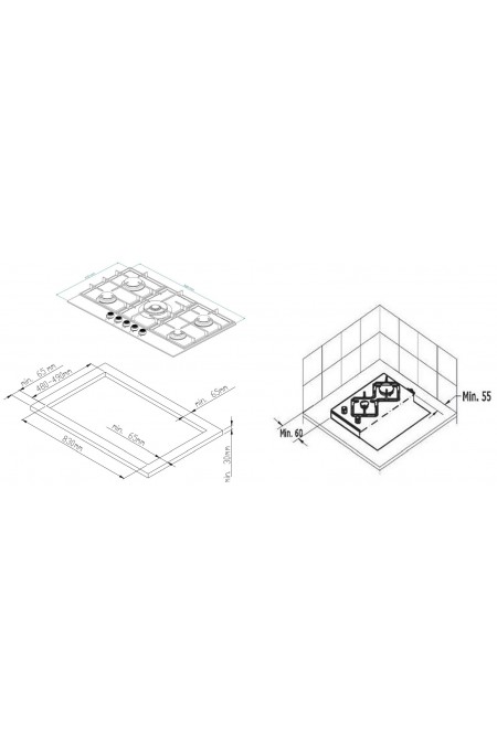Газовая варочная панель Kuppersberg FG 95 B (черный) 5