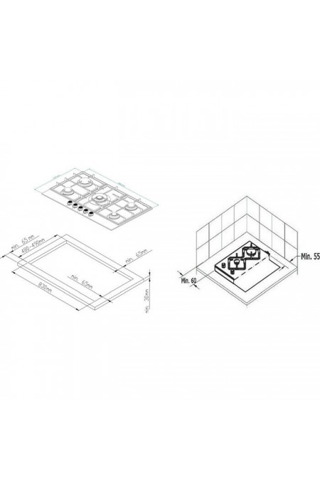 Газовая варочная панель Kuppersberg FG 95 B (черный) 8