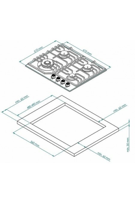 Газовая варочная панель Kuppersberg FS 610 Ant Bronze (черный) 2