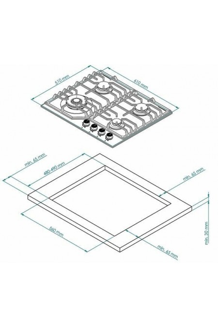 Газовая варочная панель Kuppersberg FS 610 W Bronze (белый) 4