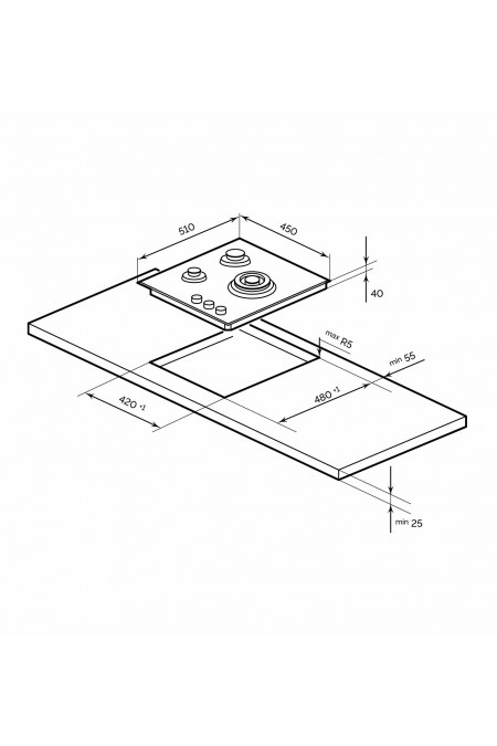 Газовая варочная панель LEX GVG 430 BL (черный) 1