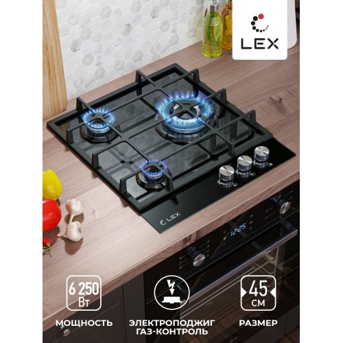 Газовая варочная панель LEX GVG 431 BL (черный) 