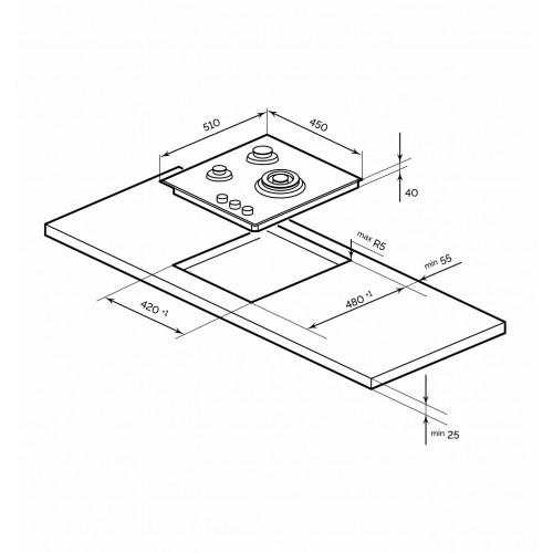 Газовая варочная панель LEX GVG 431 BL (черный) 4