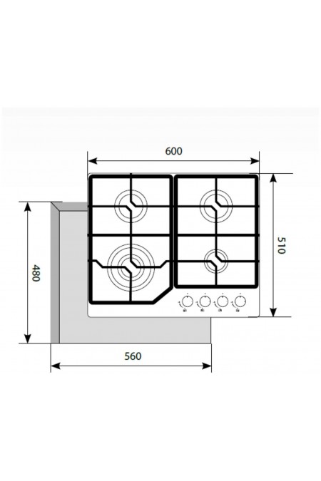 Газовая варочная панель LEX GVG 640-1 WH (белый) 1