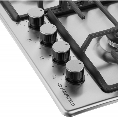 Газовая варочная панель MAUNFELD EGHS.64.6CS/G (серебристый) 4