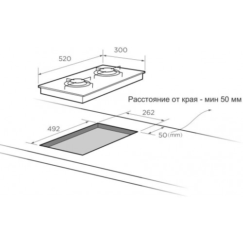 Газовая варочная панель Midea MG3205TX (серебристый) 1