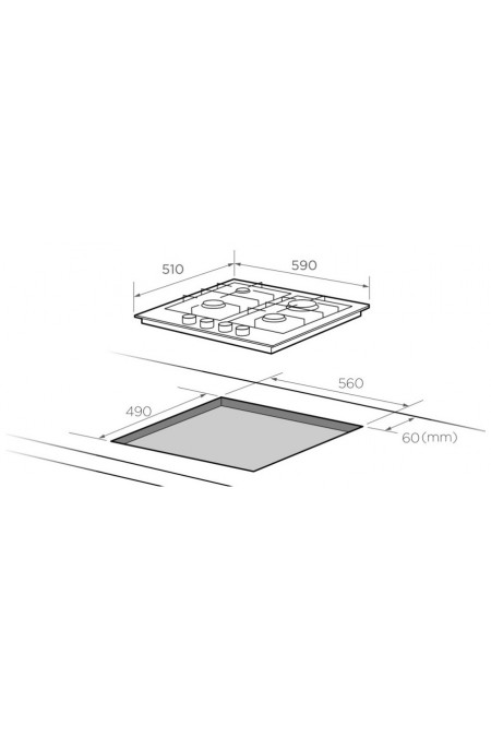 Газовая варочная панель Midea MG643TGB (черный) 