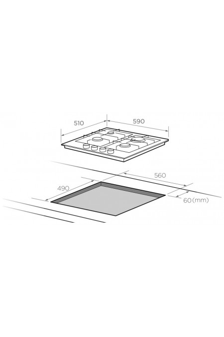 Газовая варочная панель Midea MG643TX (нержавеющая сталь) 3