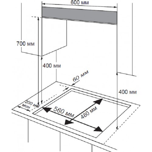 Газовая варочная панель Midea MG649TGB (черный) 1