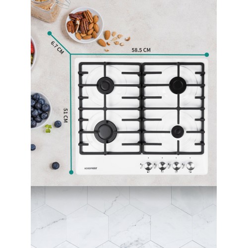 Газовая варочная панель NordFrost HS 6041 W (белый) 1