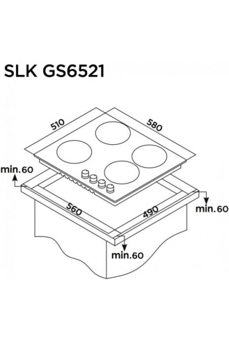 Газовая варочная панель Schaub Lorenz SLK GS6521 (черный) 6