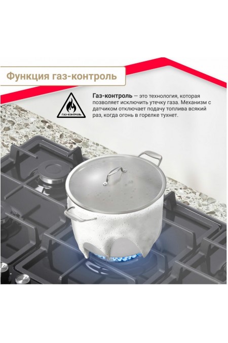 Газовая варочная панель Simfer H90W51B572 (черный) 9