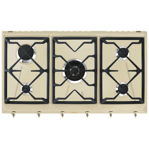 Газовая варочная панель Smeg SRV896POGH (бежевый) 4