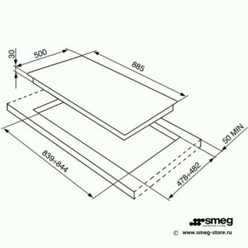 Газовая варочная панель Smeg SRV896POGH (бежевый) 8