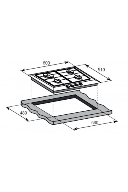 Газовая варочная панель Weissgauff HGG 641 BGh Nano Glass (черный) 3