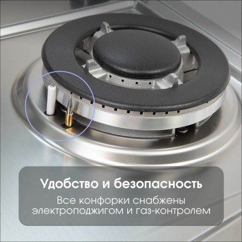 Газовая варочная панель Zigmund Shtain G 20.6 S (серебристый) 8