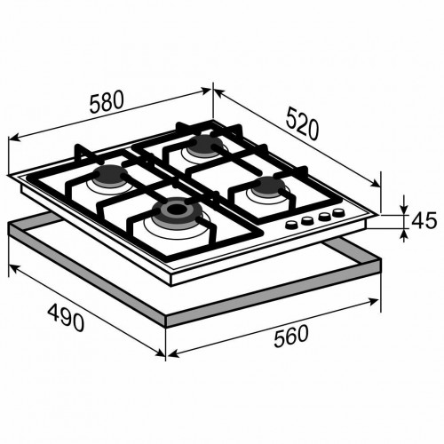 Газовая варочная панель Zigmund Shtain M 26.6 W (белый) 1